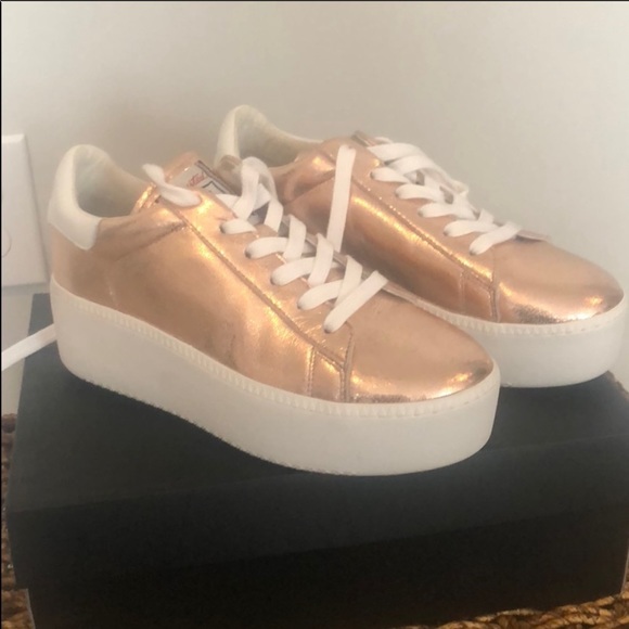 rose gold platform sneakers